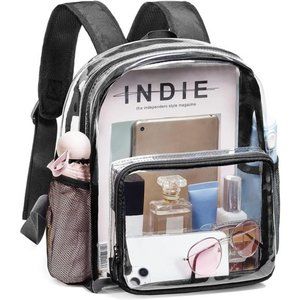 Clear Mini Backpack - Stadium Approved 12x12x6 Small Clear Backpack for Women